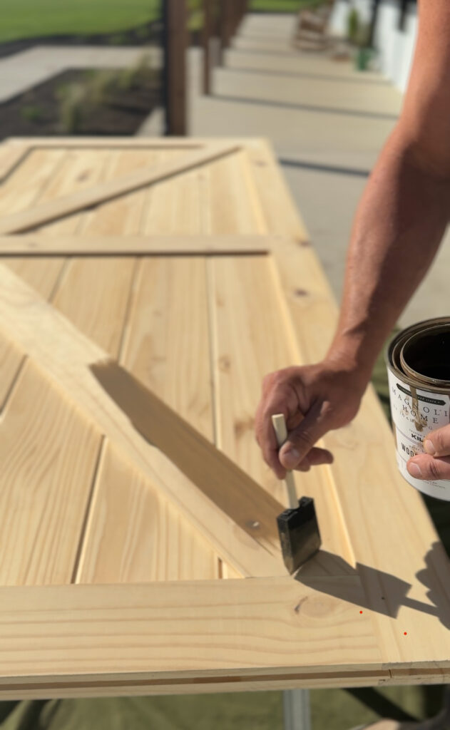 stain pine boards